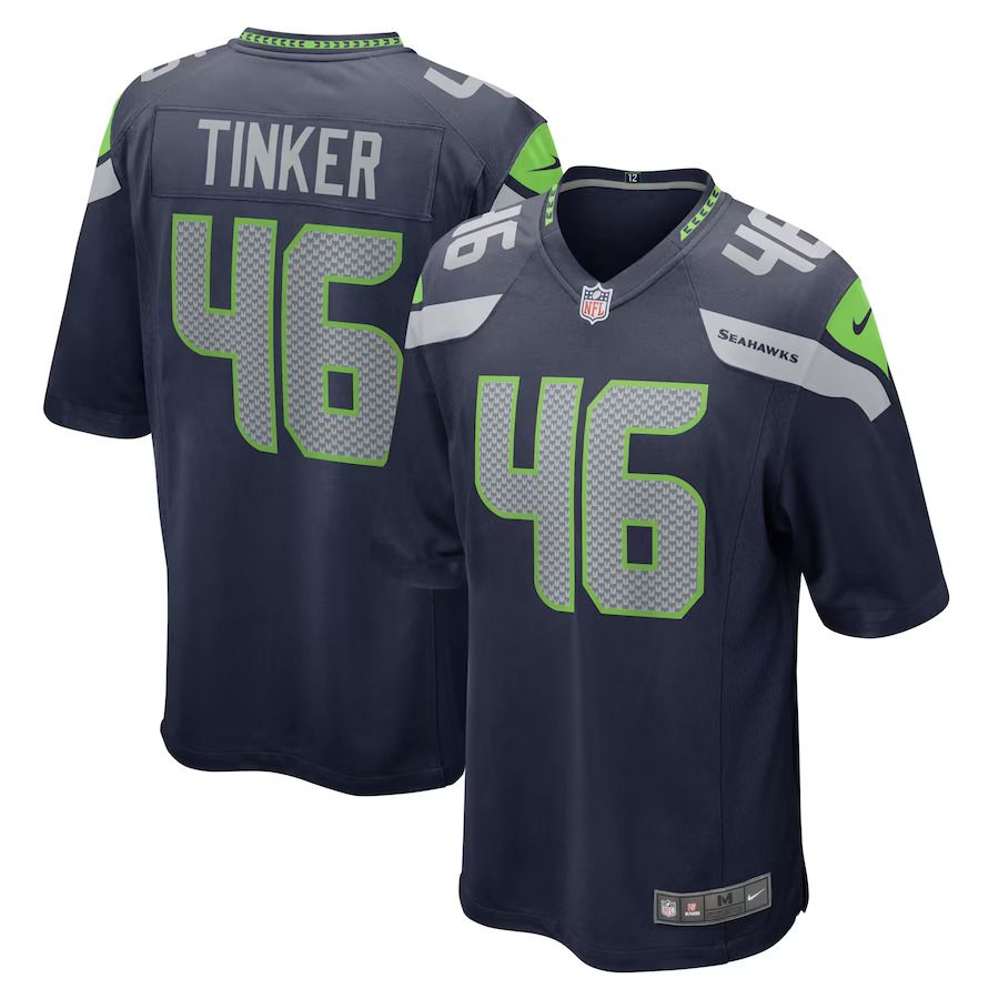 Men Seattle Seahawks #46 Carson Tinker Nike College Navy Home Game Player NFL Jersey->seattle seahawks->NFL Jersey